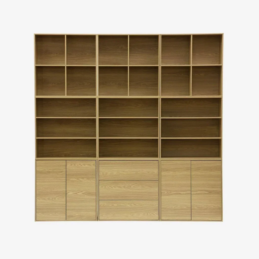 Étagère bibliothèque 4 casiers bois style scandinave rangement vertical Kompo