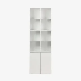 Étagère bibliothèque 4 casiers bois scandinave Kompo
