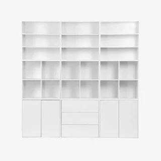Étagère bibliothèque 4 casiers bois scandinave Kompo