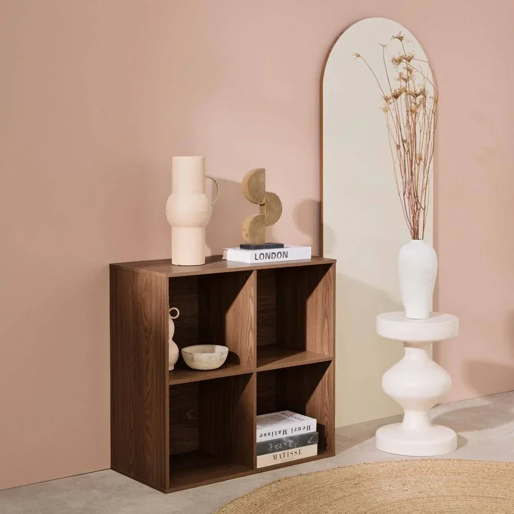 Étagère bibliothèque 4 casiers bois style scandinave modulable Kompo
