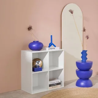 Étagère bibliothèque 4 casiers bois scandinave Kompo