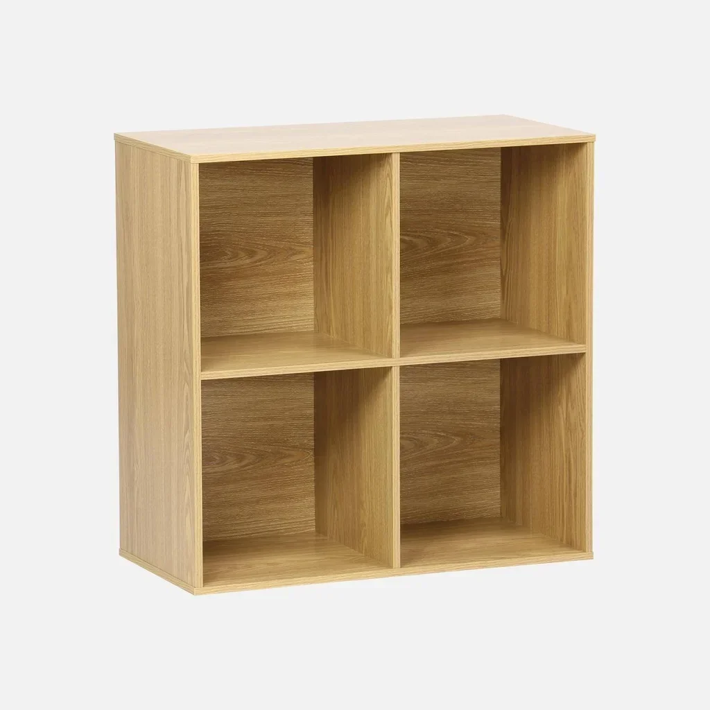 Étagère bibliothèque 4 casiers bois style scandinave rangement vertical Kompo