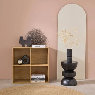 Étagère bibliothèque 4 casiers bois style scandinave rangement vertical Kompo