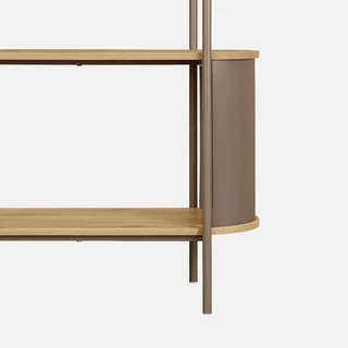 Bibliothèque 5 niveaux métal courbé et bois design Molto