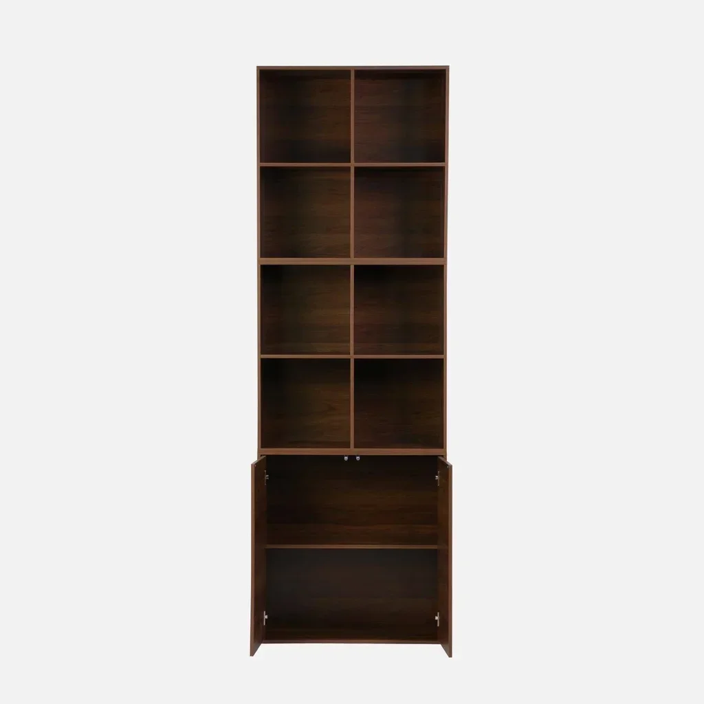 Modular wooden bookcase shelf 3 cubes 2 doors 8 compartments Kompo