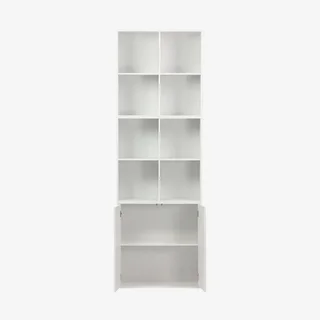Modular wooden bookcase shelf 3 cubes 2 doors 8 compartments Kompo