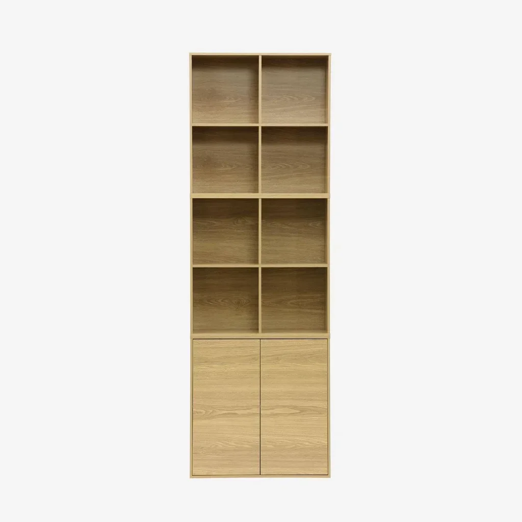 Modular wooden shelf 3 cubes 2 doors 8 compartments Kompo