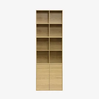 Modular wooden shelf 3 cubes 2 doors 8 compartments Kompo