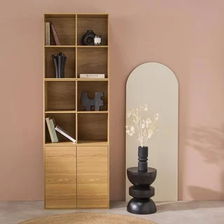 Modular wooden shelf 3 cubes 2 doors 8 compartments Kompo