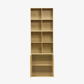Modular wooden shelf 3 cubes 2 doors 8 compartments Kompo