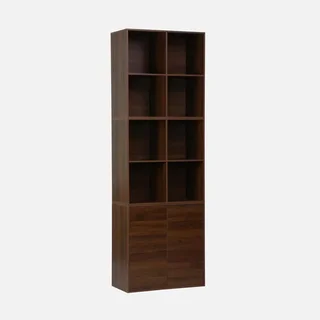 Modular wooden bookcase shelf 3 cubes 2 doors 8 compartments Kompo