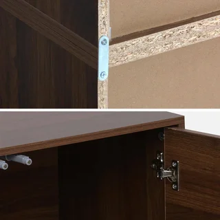 Modular wooden bookcase shelf 3 cubes 2 doors 8 compartments Kompo