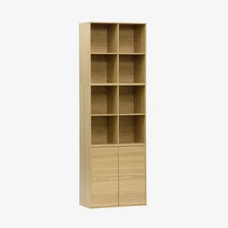 Modular wooden shelf 3 cubes 2 doors 8 compartments Kompo
