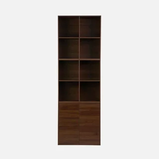 Modular wooden bookcase shelf 3 cubes 2 doors 8 compartments Kompo