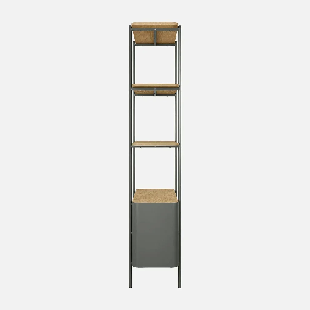 Bibliothèque Molto 6 niveaux métal courbé et bois design contemporain 80x172cm