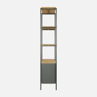 Bibliothèque Molto 6 niveaux métal courbé et bois design contemporain 80x172cm