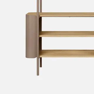Étagère design 6 niveaux métal courbé et finition bois Molto