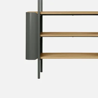 Bibliothèque Molto 6 niveaux métal courbé et bois design contemporain 80x172cm