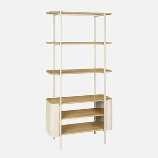 Bibliothèque étagère 6 niveaux métal courbé bois Molto design contemporain salon