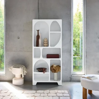 Estante Modular 8 Nichos Madeira Natural Estilo Orgânico Thessa
