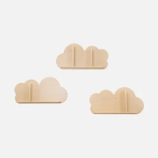 Étagère murale nuage chambre bébé enfant set 3 pièces design