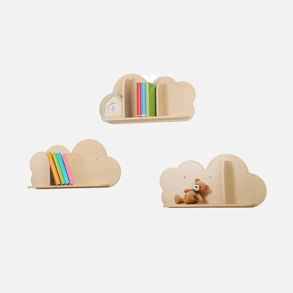 Étagère murale nuage chambre bébé enfant set 3 pièces design