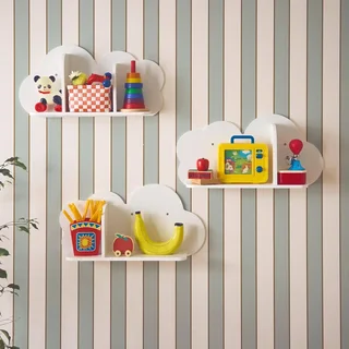 Étagère murale nuage chambre bébé enfant lot 3 pièces design