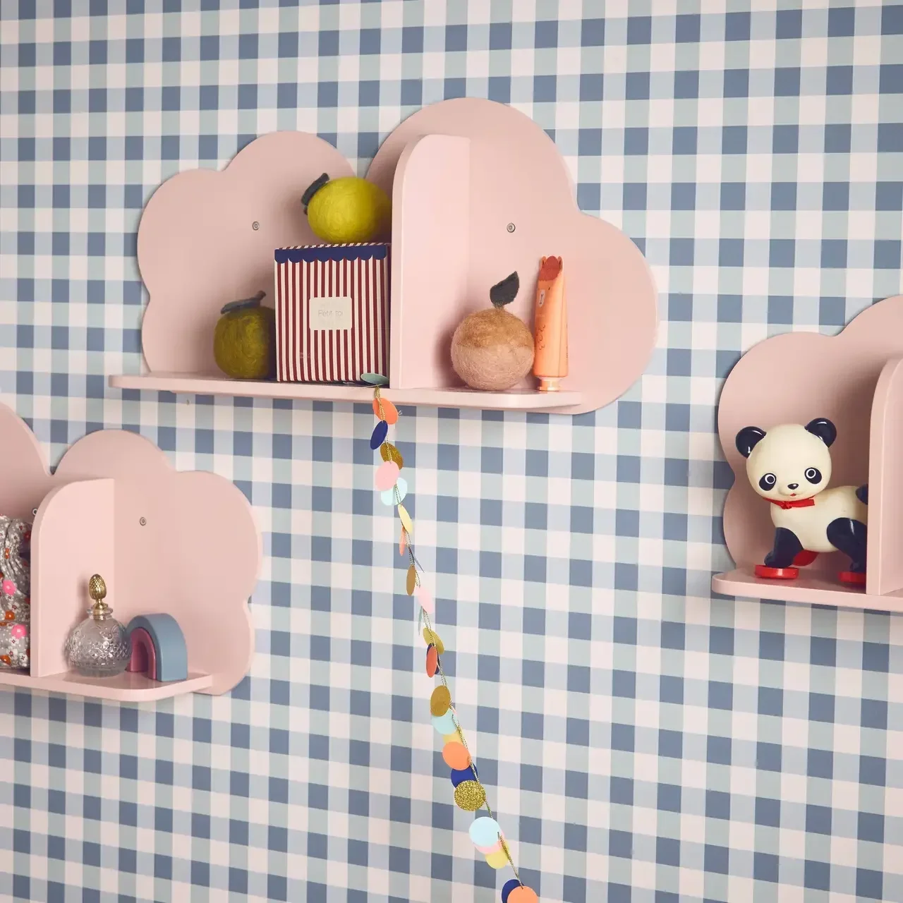 Étagère murale nuage chambre bébé enfant set 3 pièces design