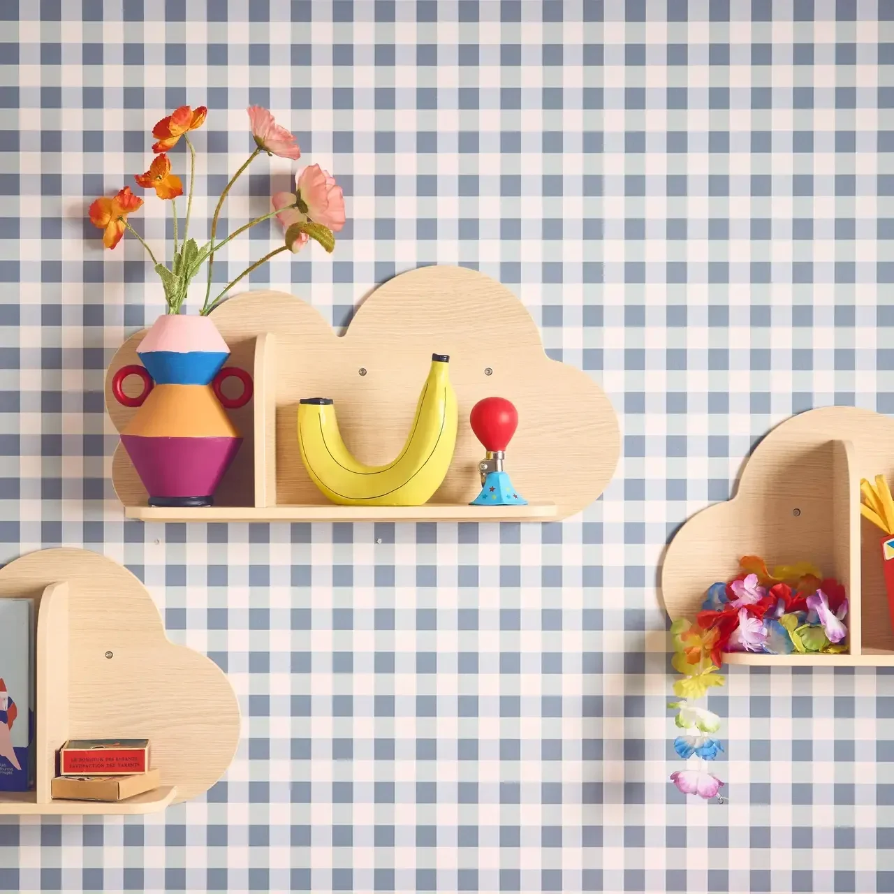 Étagère murale nuage chambre bébé enfant set 3 pièces design