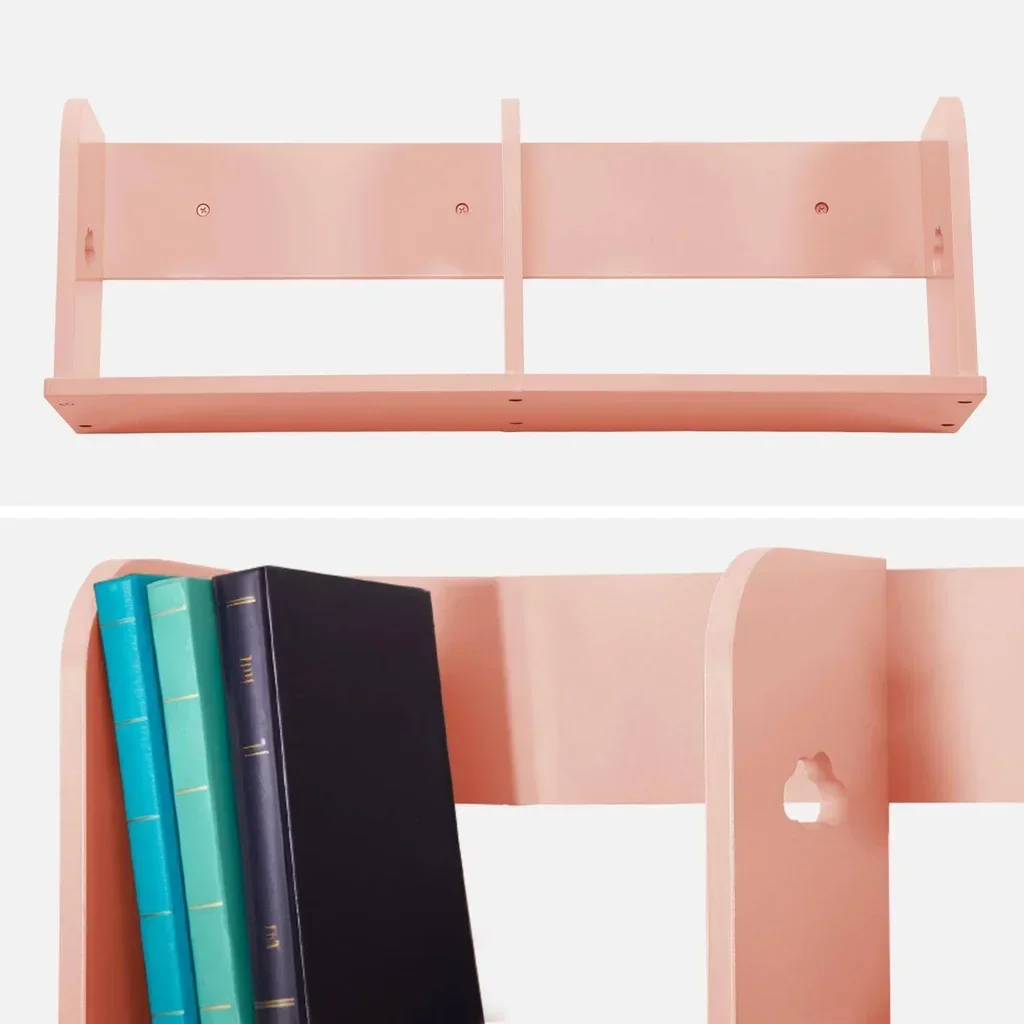 Prateleira de parede rosa 60 cm quarto criança Nephos estante livros pelúcias