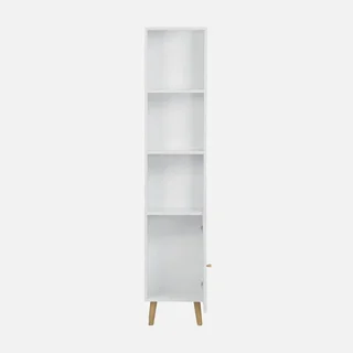 4-Tier Boho Rattan Bamboo Bathroom Storage Tower Wooden Freestanding Corner Shelf Organizer