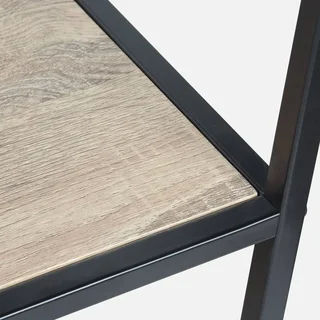 Estante industrial 5 prateleiras madeira e metal preto estilo Loft