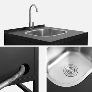 Outdoor stainless steel sink with 1-door cabinet L60cm Kea