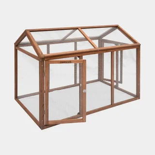 Extension de poulailler en bois sapin pour 6 poules avec enclos grillagé