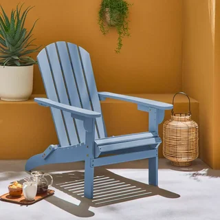Fauteuil Adirondack Kerina bois acacia extérieur vintage avec accoudoirs