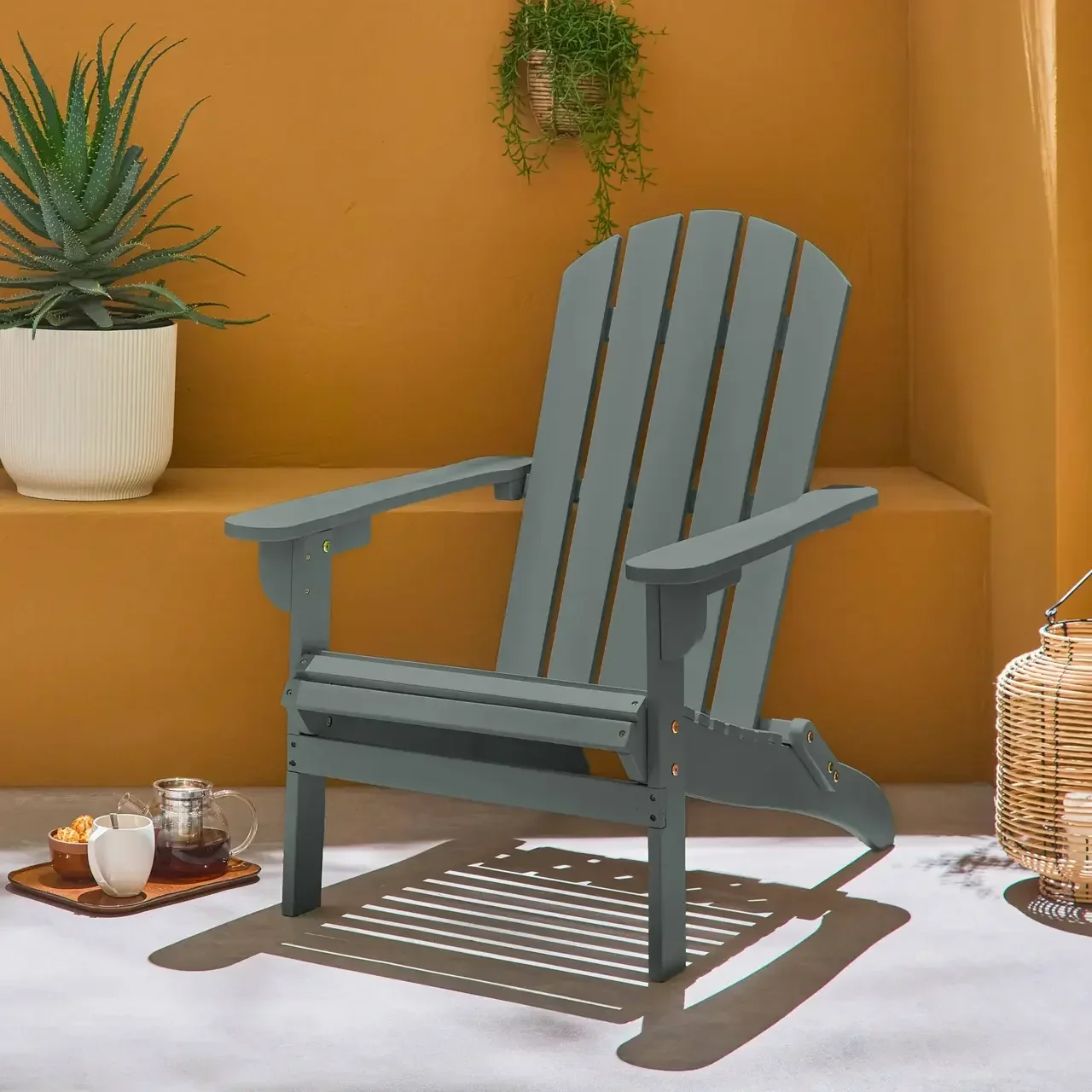 Fauteuil Adirondack bois acacia extérieur vintage Kerina