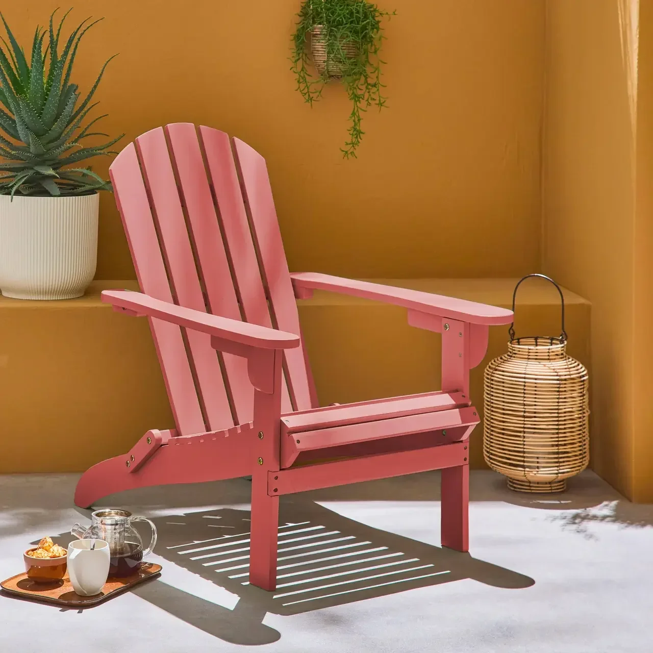 Fauteuil Adirondack bois acacia extérieur vintage Kerina