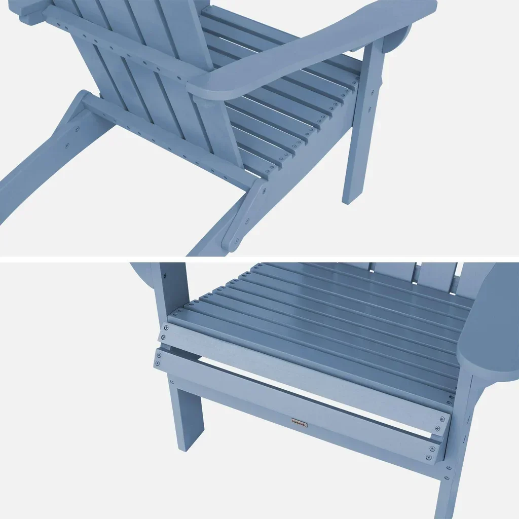 Fauteuil Adirondack Kerina bois acacia extérieur vintage avec accoudoirs