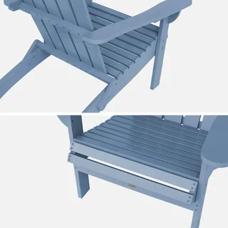 Fauteuil Adirondack Kerina bois acacia extérieur vintage avec accoudoirs