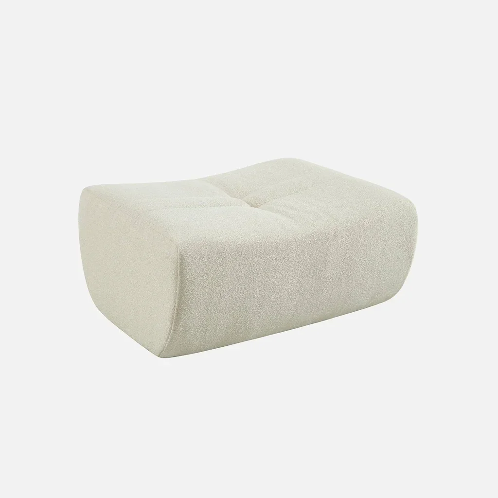 Strukturierter Bouclé-Sessel 1-Sitzer mit integrierter Fußstütze - Sokol Set Komfort und Design
