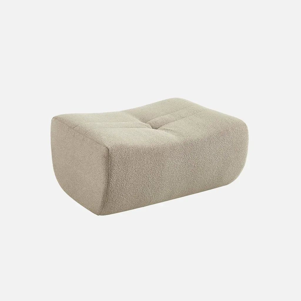 Bouclé-Sessel mit integrierter Fußstütze Sokol