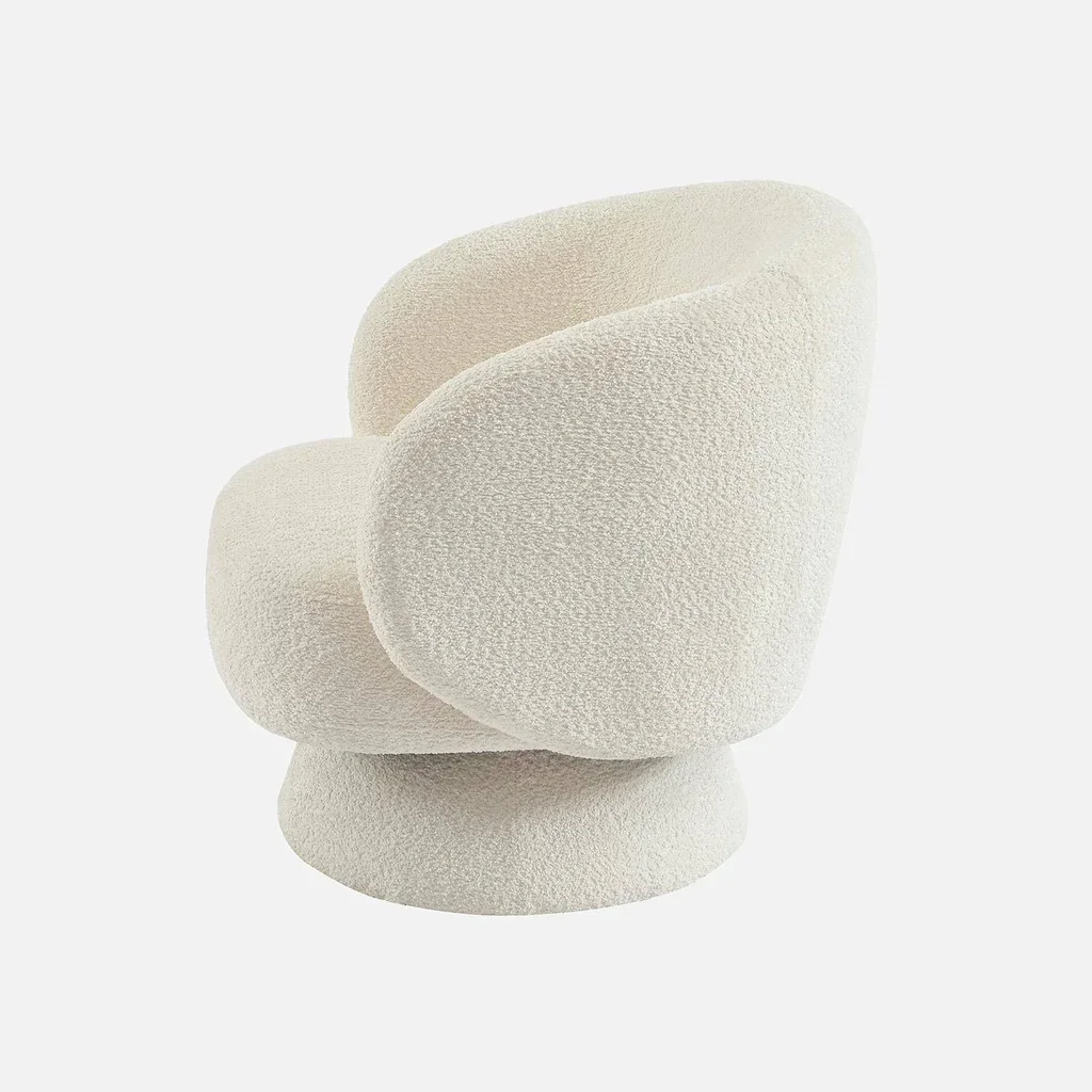 360° Drehbarer Sessel aus weichem Stoff mit Kissen - Modell Elias
