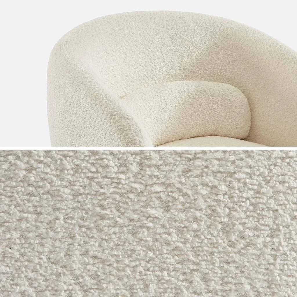 360° Drehbarer Sessel aus weichem Stoff mit Kissen - Modell Elias