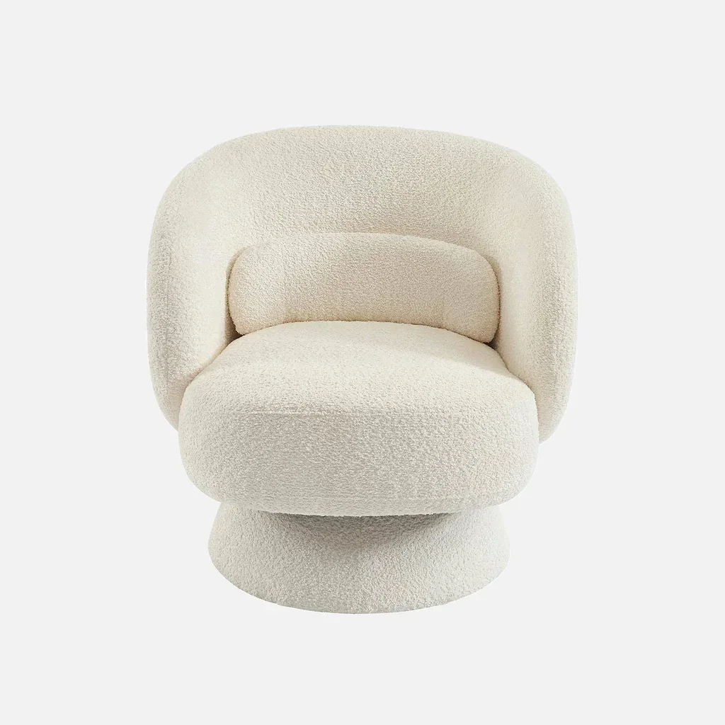 360° Drehbarer Sessel aus weichem Stoff mit Kissen - Modell Elias