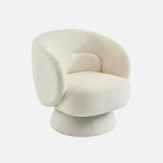 360° Drehbarer Sessel aus weichem Stoff mit Kissen - Modell Elias