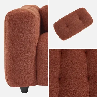Fauteuil capitonné bouclette texturée design contemporain salon