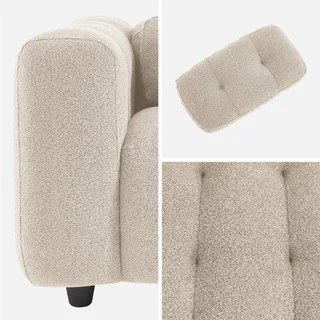 Fauteuil capitonné en bouclette texturé design contemporain