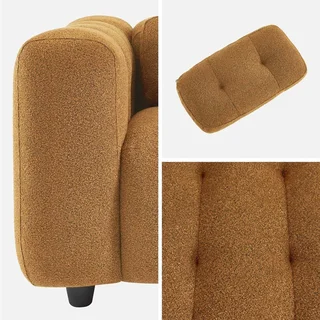 Fauteuil capitonné bouclette texturée design contemporain salon