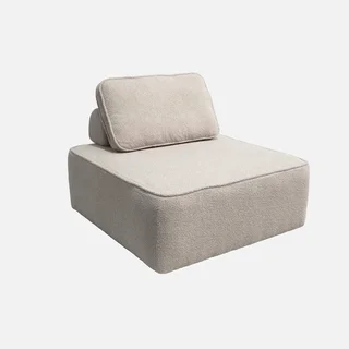 Fauteuil chauffant Bao en bouclette crème style vintage 1 place