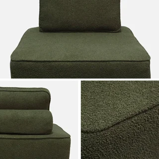 Fauteuil chauffant Bao en bouclette crème vintage 1 place